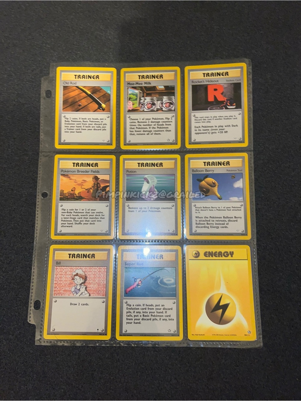 Pokemon trainer cards and energy cards (10 total)